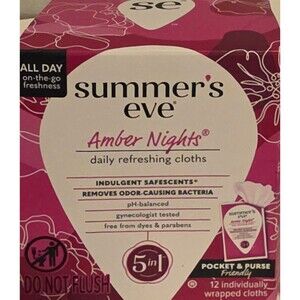 Summer's Eve Amber Nights Daily Refreshing Feminine Cleansing Cloths, 12 Count